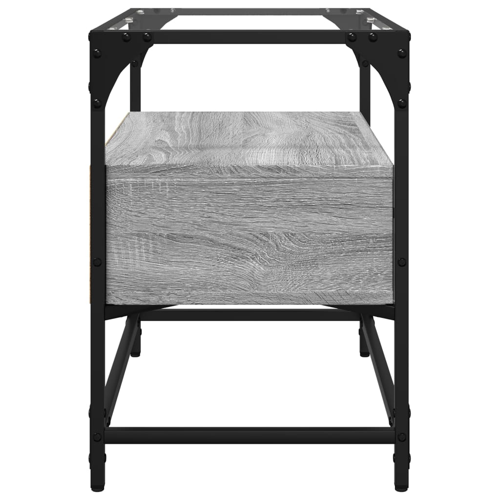 TV ormarić sa staklenom površinom boja hrasta 60x35x51 cm drvo