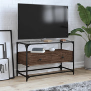 TV ormarić sa staklenom površinom boja hrasta 80x35x51 cm drvo
