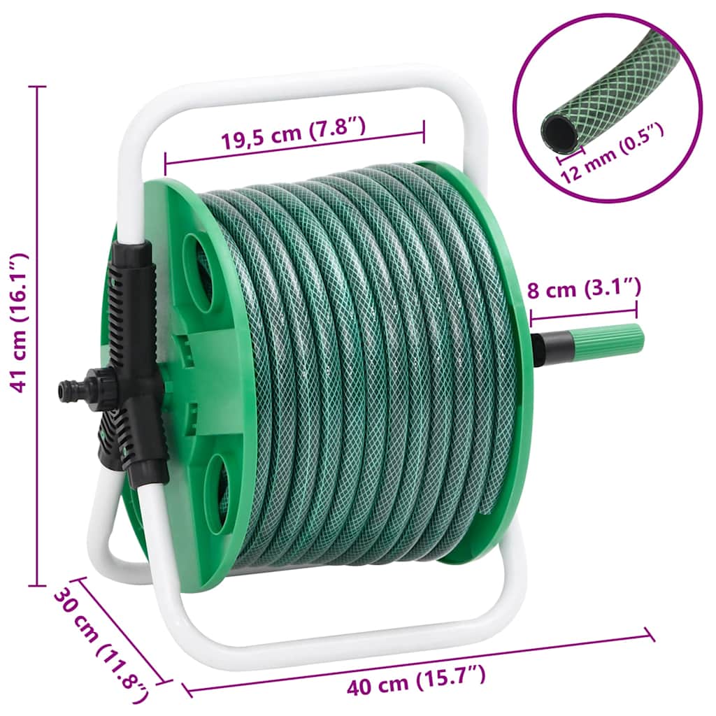 Zeleni kolut sa setom za pričvršćivanje crijeva 0,5 " 30 m PVC