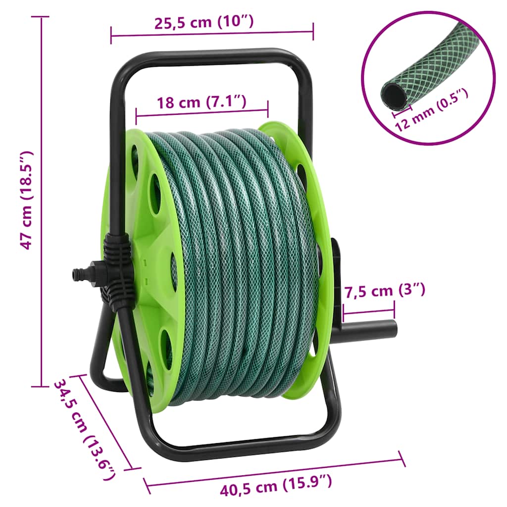Zeleni kolut sa setom za pričvršćivanje crijeva 0,5 " 20 m PVC