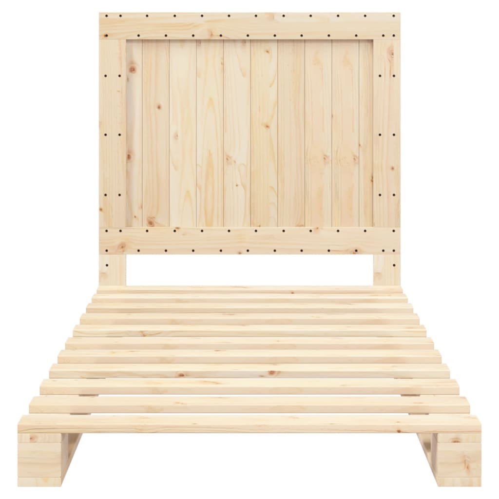 Okvir kreveta s uzglavljem 100 x 200 cm od masivne borovine