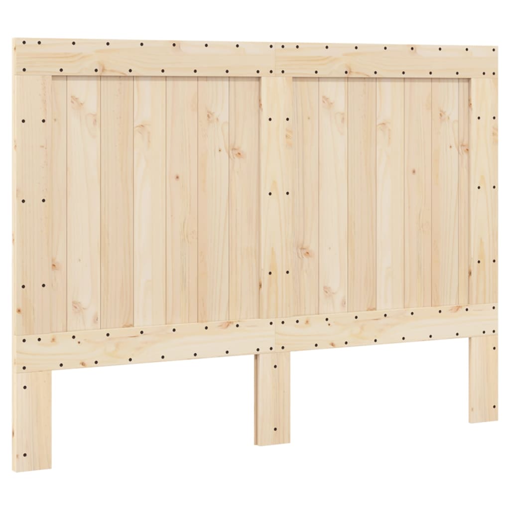 Okvir za krevet s uzglavljem sivi 140x200cm od masivne borovine