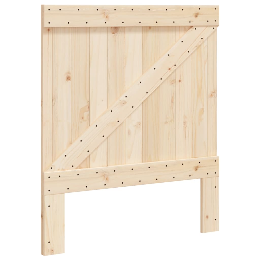 Okvir za krevet s uzglavljem sivi 90x200 cm masivna borovina