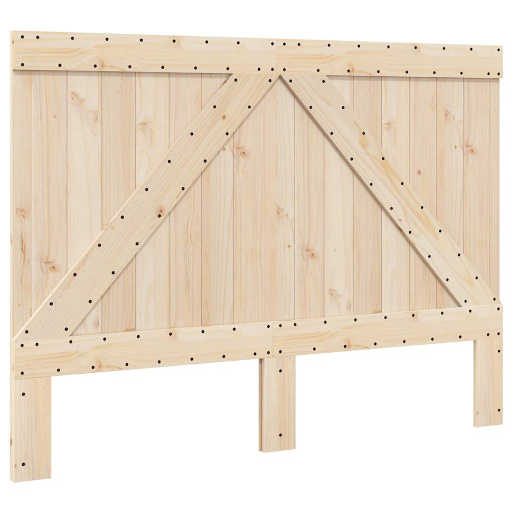 Okvir za krevet s uzglavljem sivi 140x200cm od masivne borovine