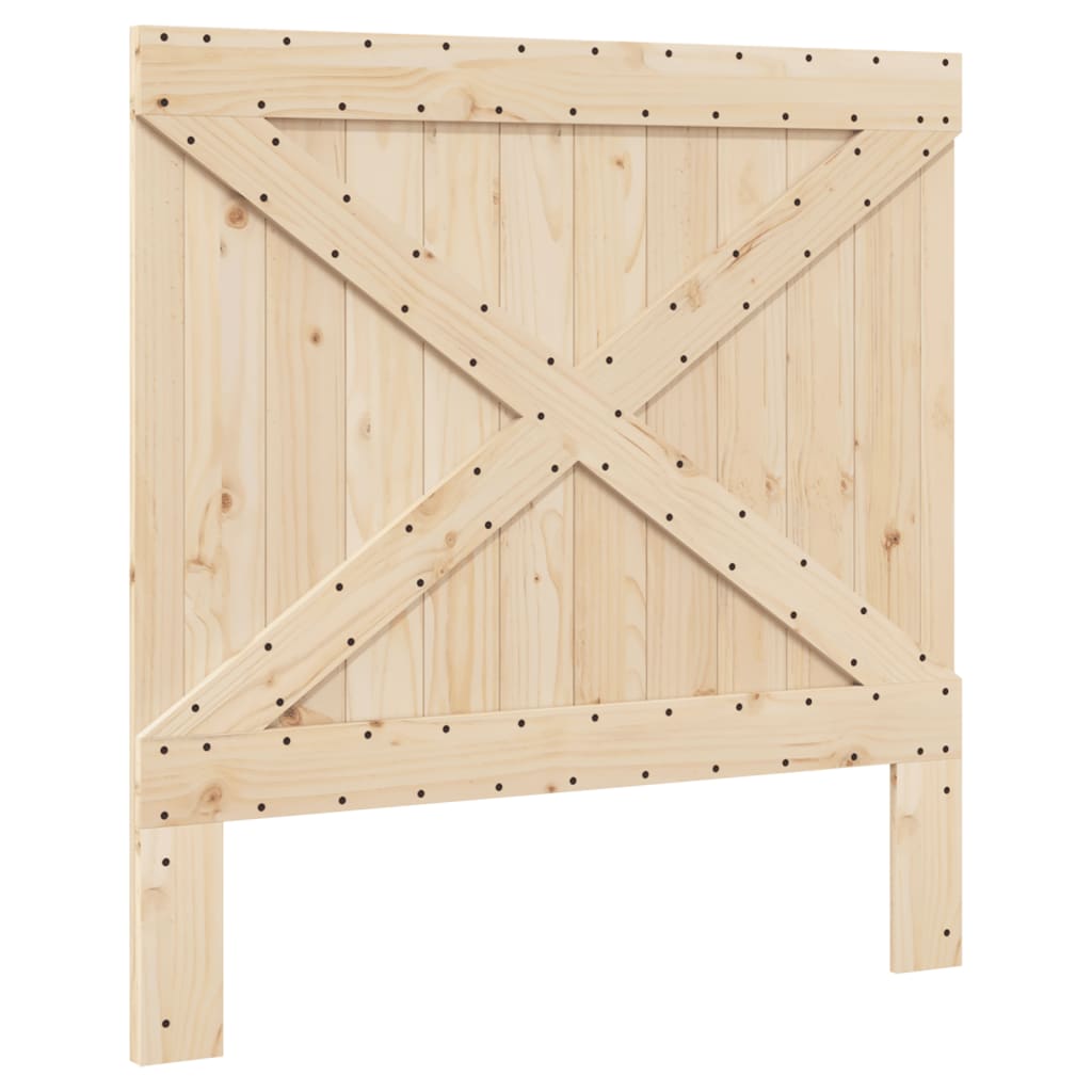Okvir za krevet s uzglavljem sivi 100x200 cm masivna borovina