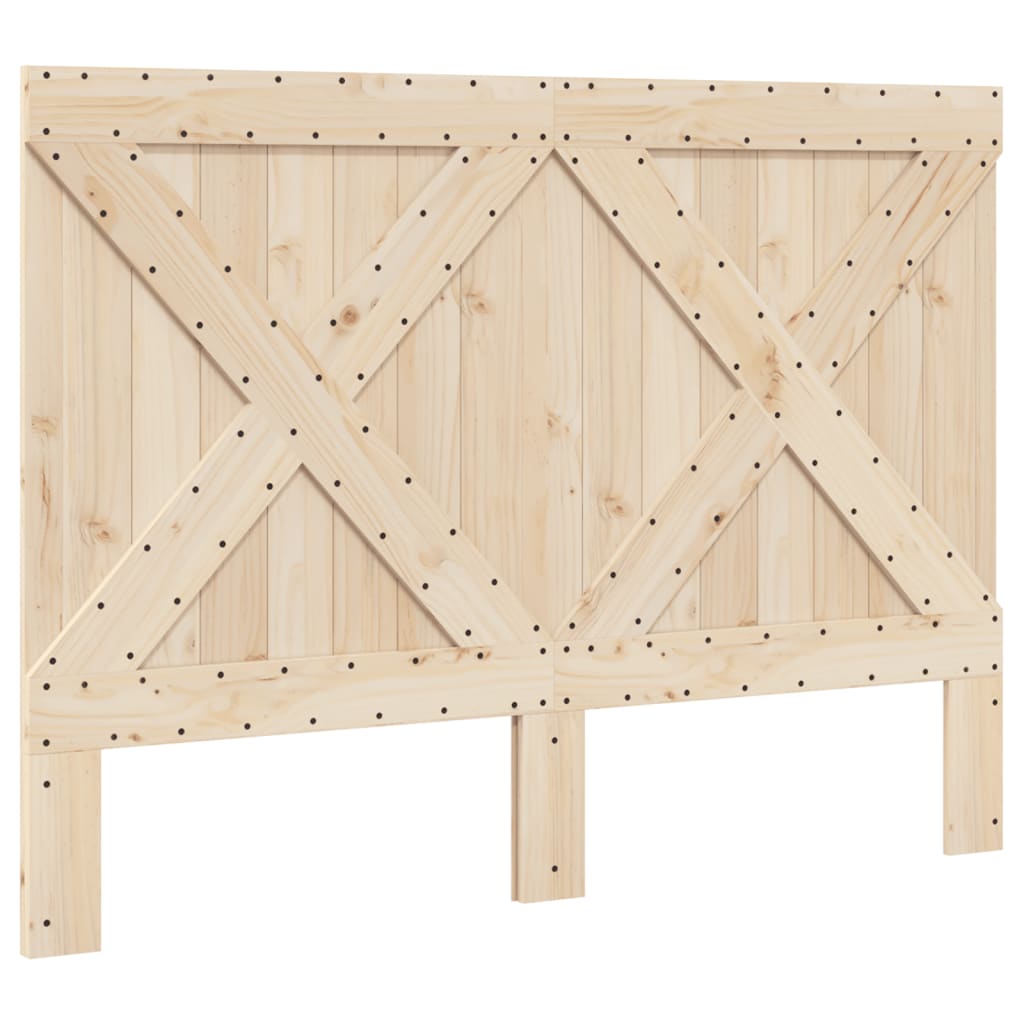 Okvir za krevet s uzglavljem sivi 160x200cm od masivne borovine