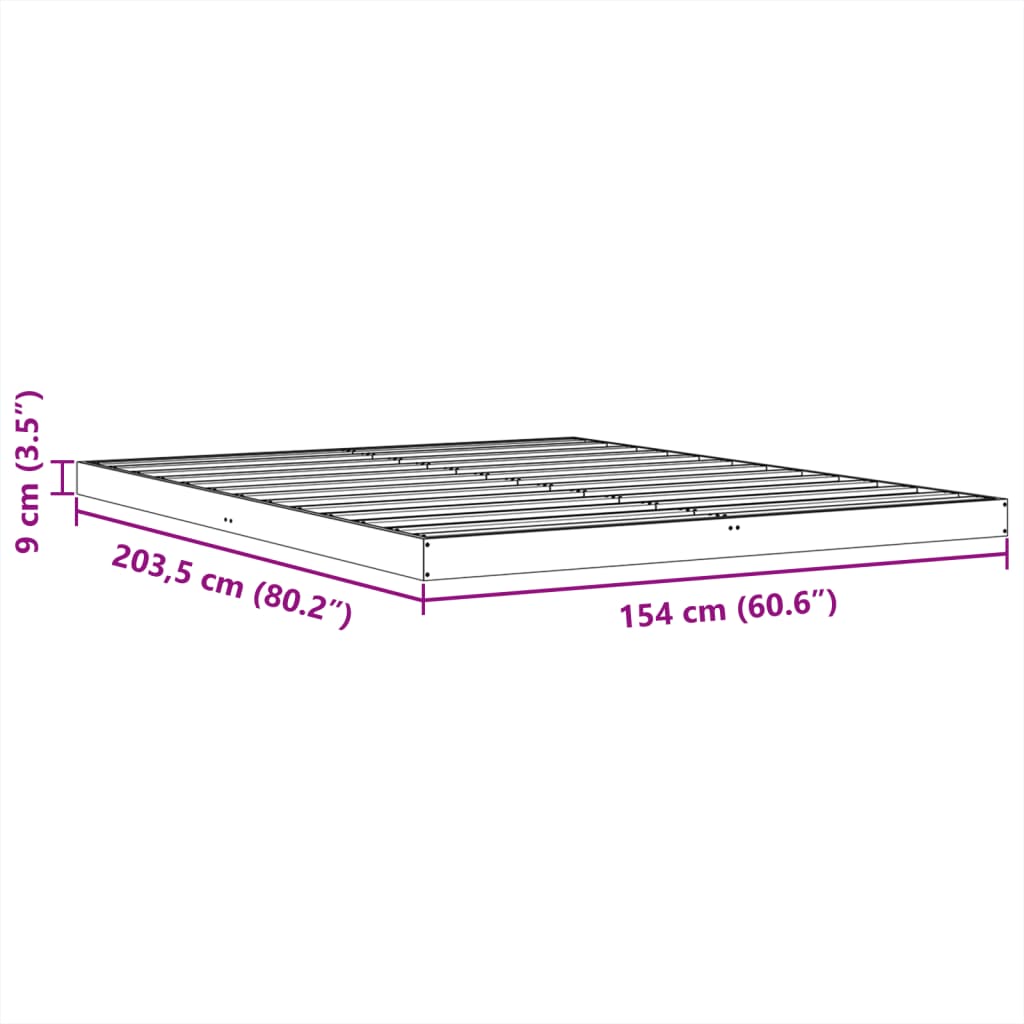 Okvir kreveta voštano smeđi 150 x 200 cm od masivne borovine
