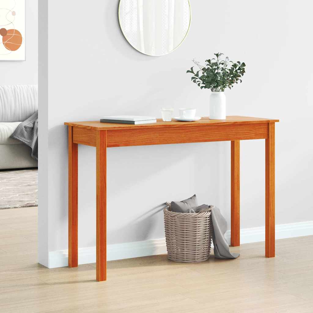 Konzolni stol voštano smeđi 110x40x75 cm od masivne borovine