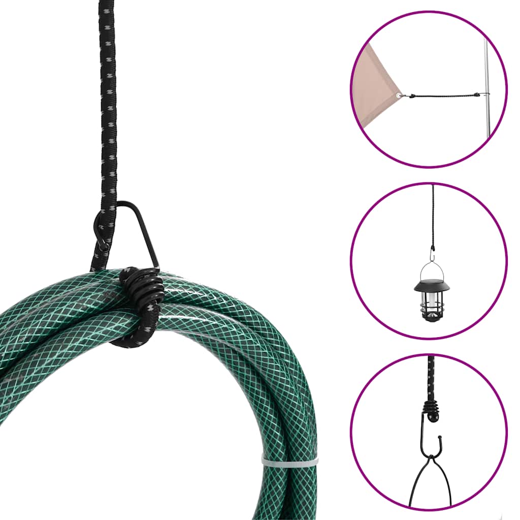Užad za bungee s reflektirajućim prugama i kukama 25 kom 46 cm