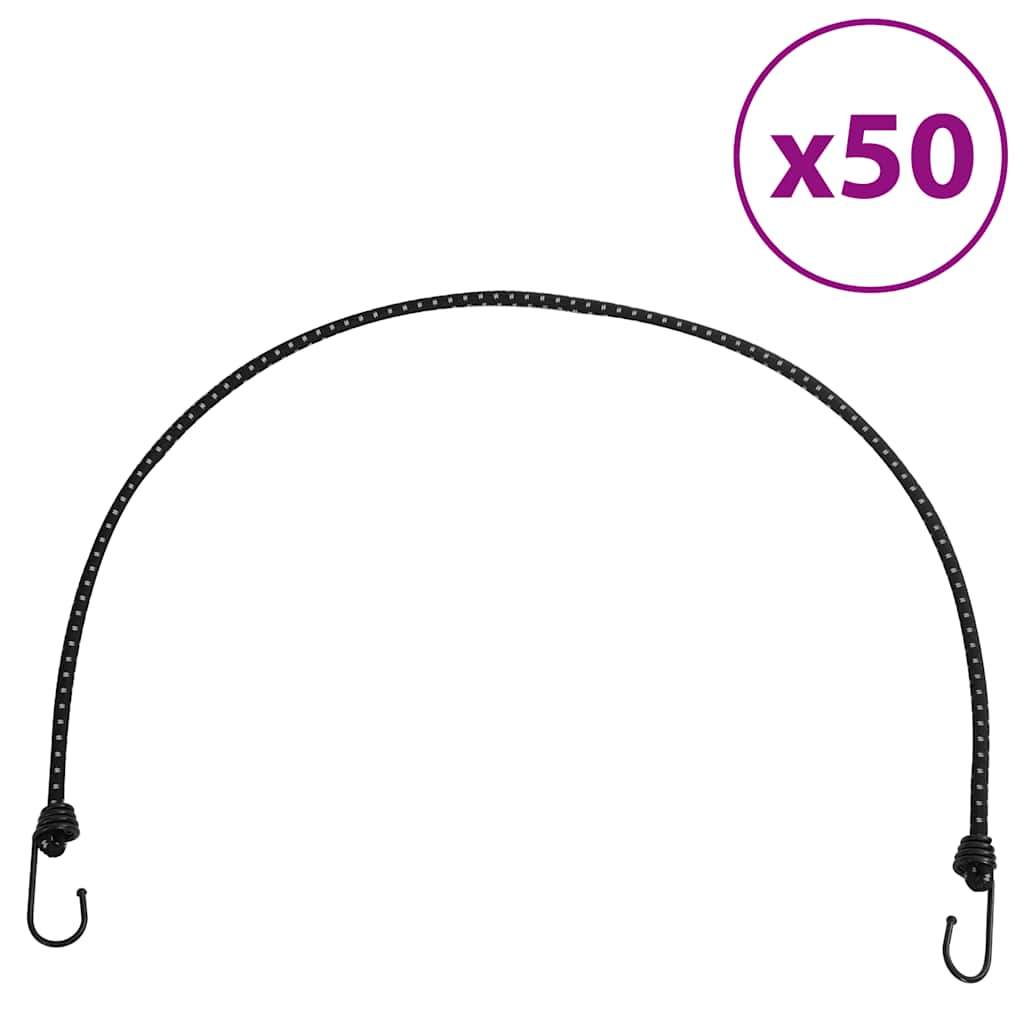 Užad za bungee s reflektirajućim prugama i kukama 50 kom 100 cm