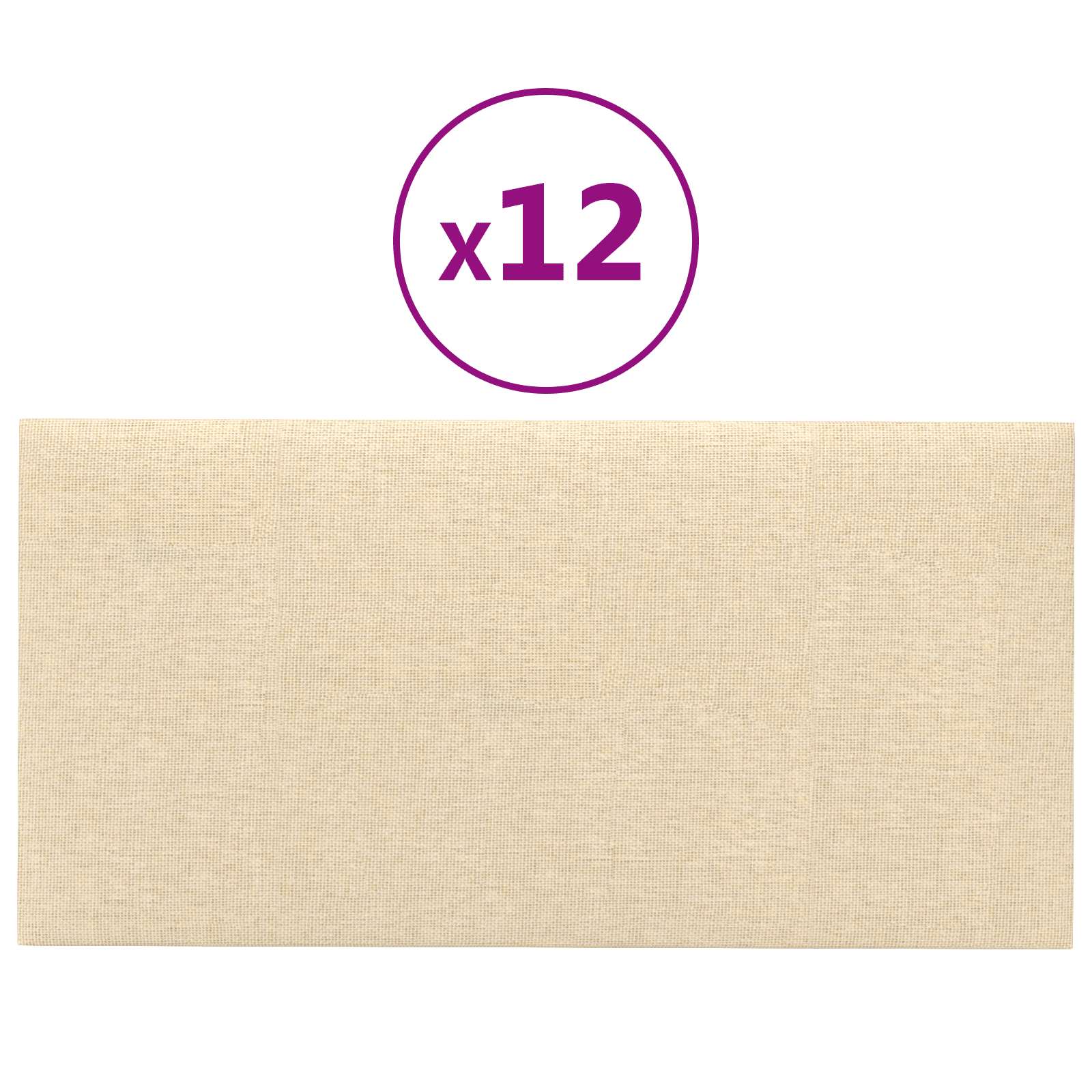 Zidna uzglavlja 12 pcs Krema 30 x 15 cm tkanina