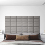 Zidna uzglavlja 12 pcs Svijetlo siva 30 x 15 cm tkanina