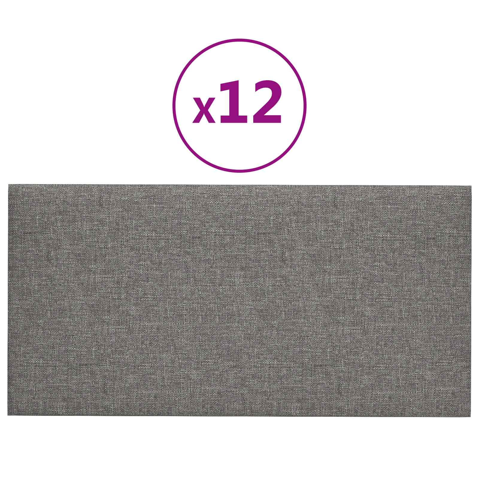 Zidna uzglavlja 12 pcs Svijetlo siva 30 x 15 cm tkanina