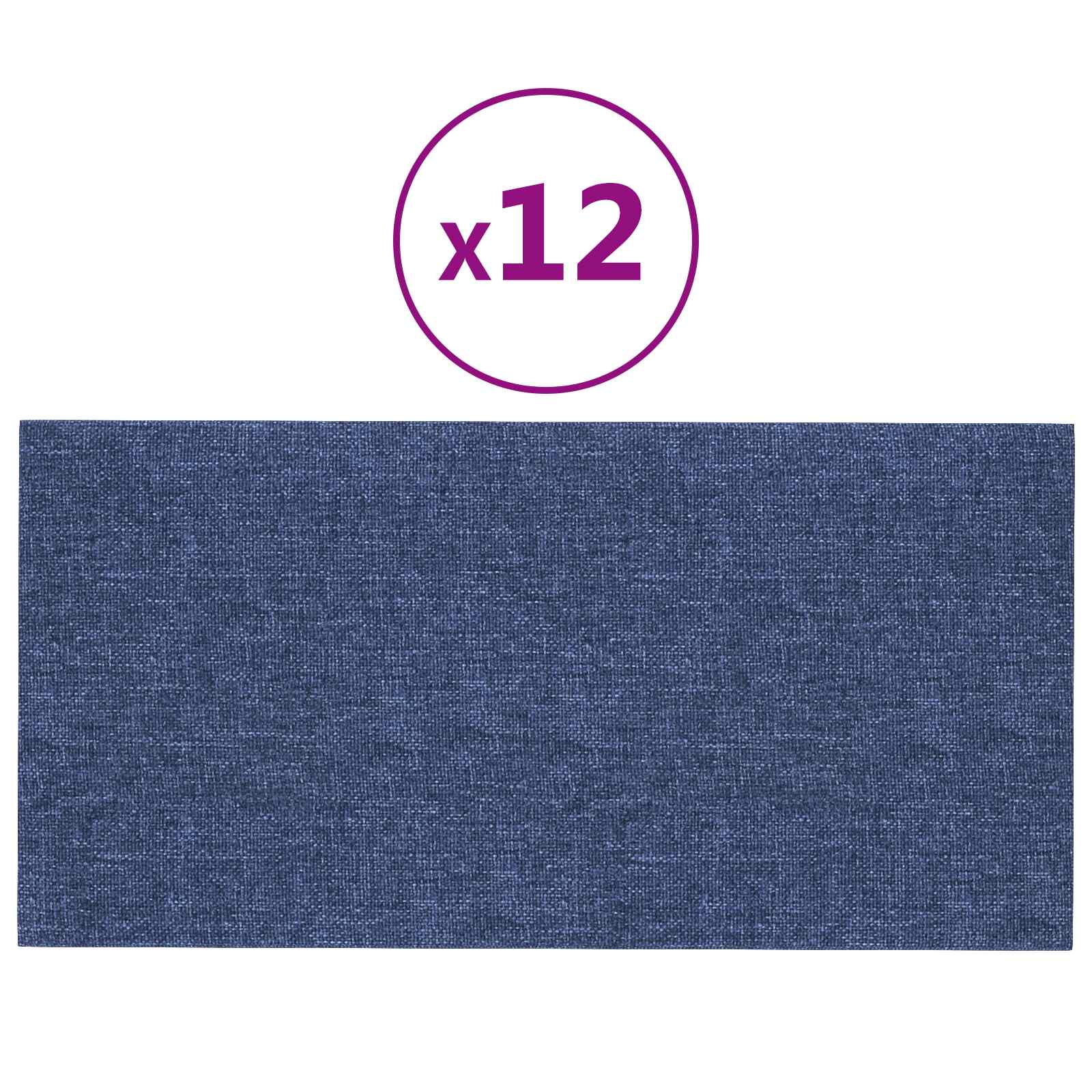 Zidna uzglavlja 12 pcs Plava 30 x 15 cm tkanina