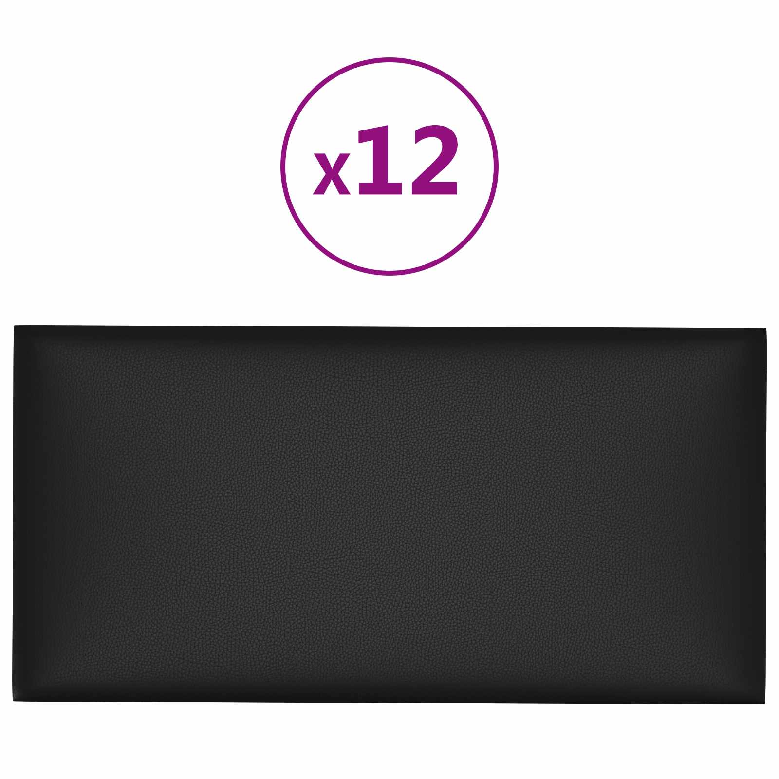 Zidna uzglavlja 12 pcs Crna 30 x 15 cm tkanina