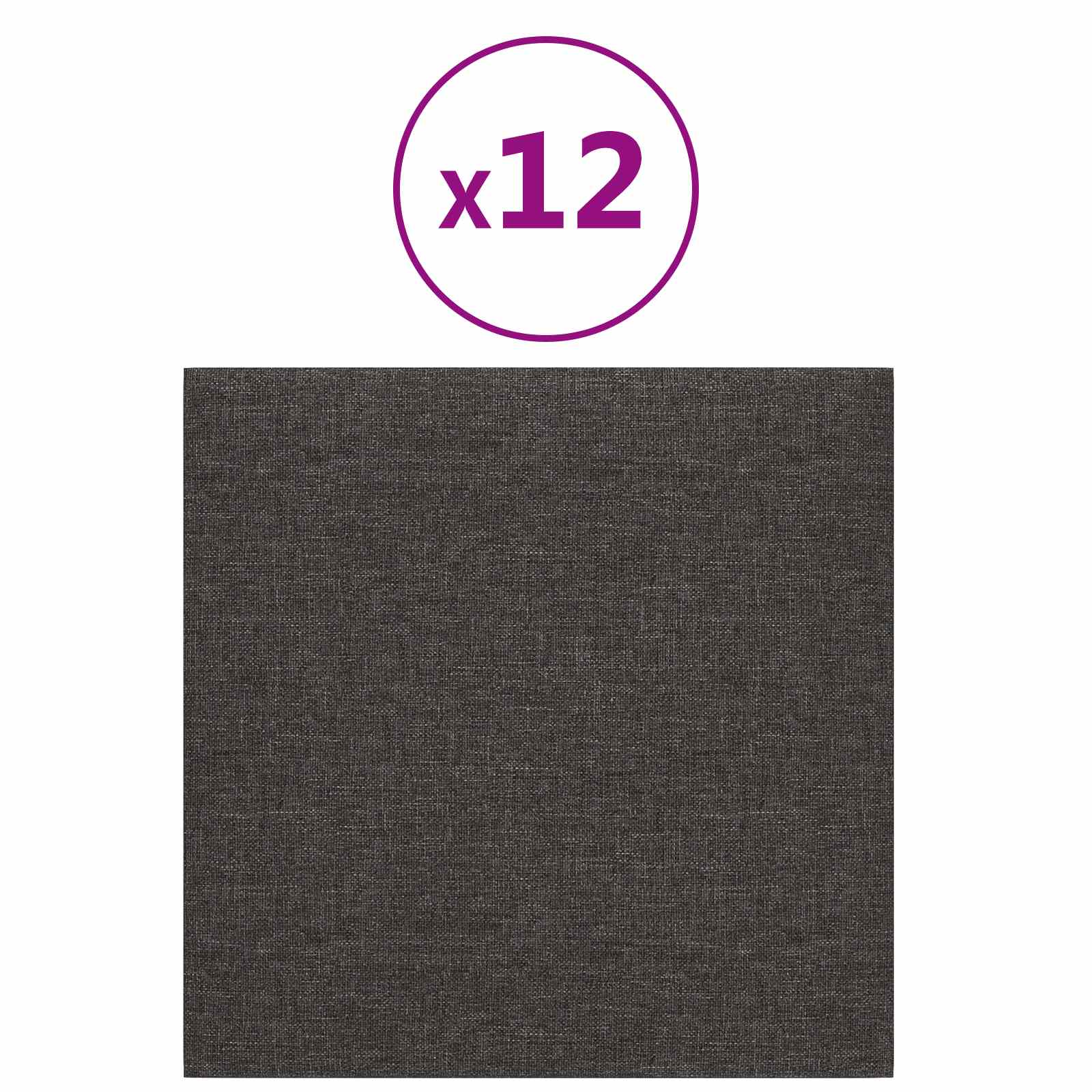 Zidna uzglavlja 12 pcs Tamno siva 30 x 30 cm tkanina