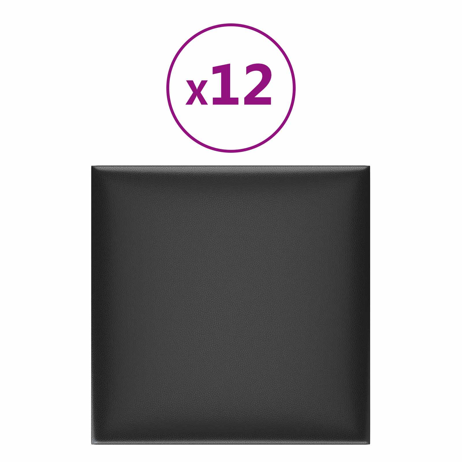 Zidna uzglavlja 12 pcs Crna 30 x 30 cm tkanina