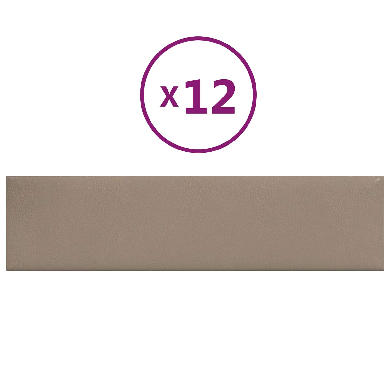Zidna uzglavlja 12 pcs Boja cappuccina 60 x 15 cm tkanina