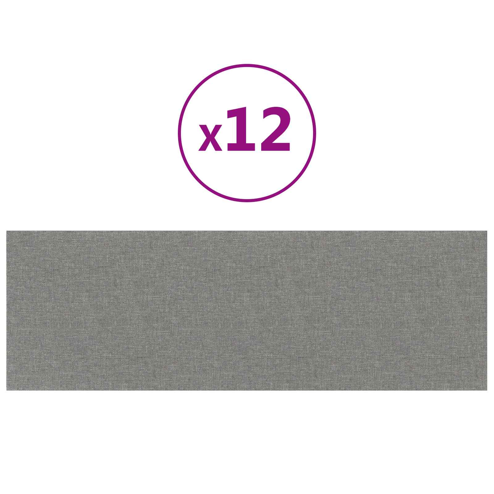 Zidna uzglavlja 12 pcs Svijetlo siva 90 x 30 cm tkanina