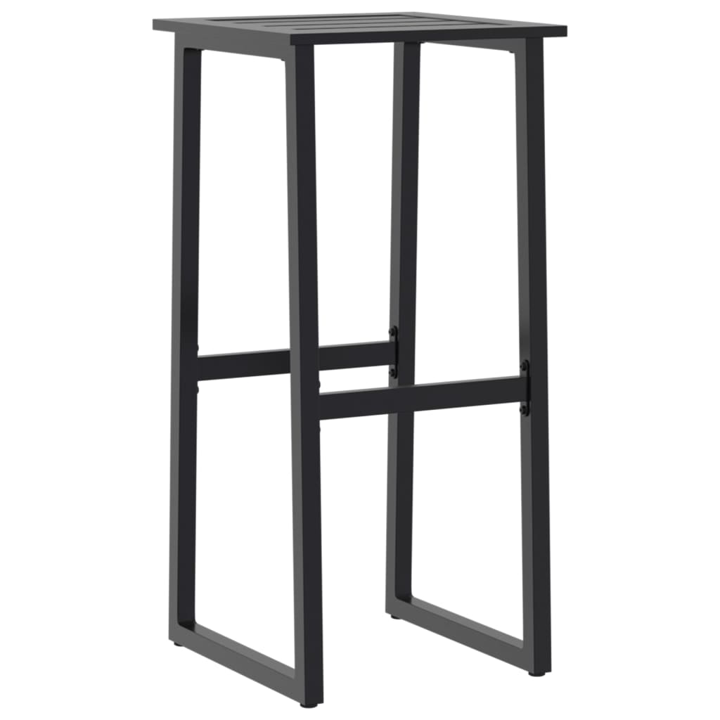 Barski stolci 2 kom crni 38x38x80 cm od čelika obloženog prahom