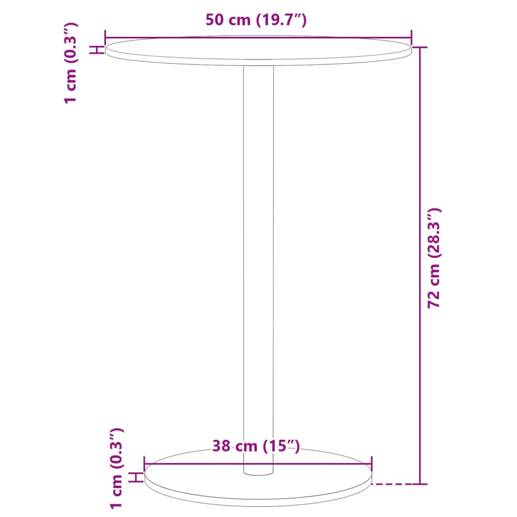Vrtni stol okrugli crni Ø 50 x 72 cm čelični
