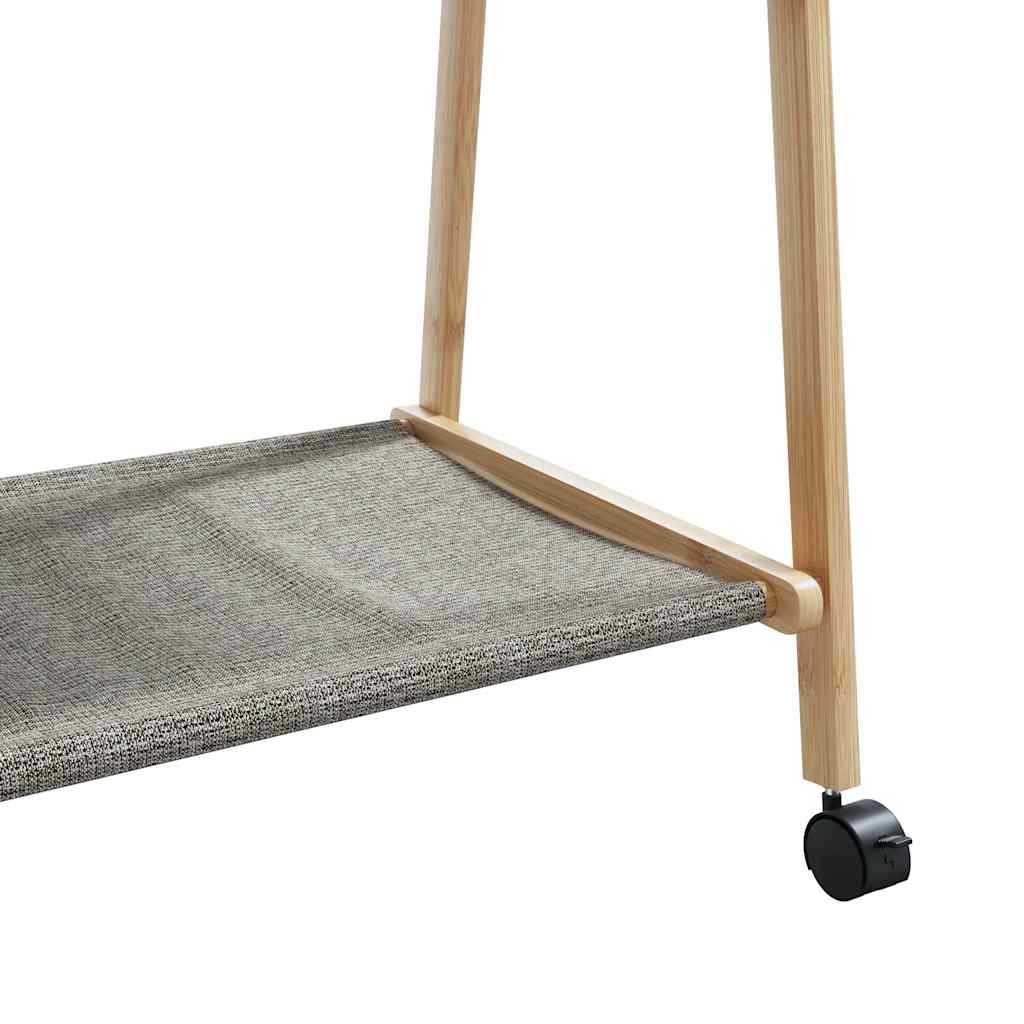 Stalak za odjeću s policama i kotačima 106x34x106,5 cm bambusa