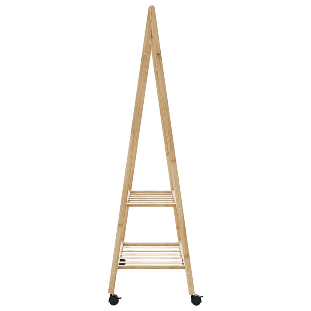 Stalak za odjeću s policama i kotačima 96x45,5x155,5 cm bambusa