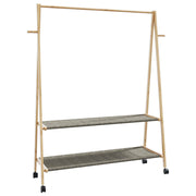 Stalak za odjeću s policama i kotačima 132x45,5x155,5cm bambusa