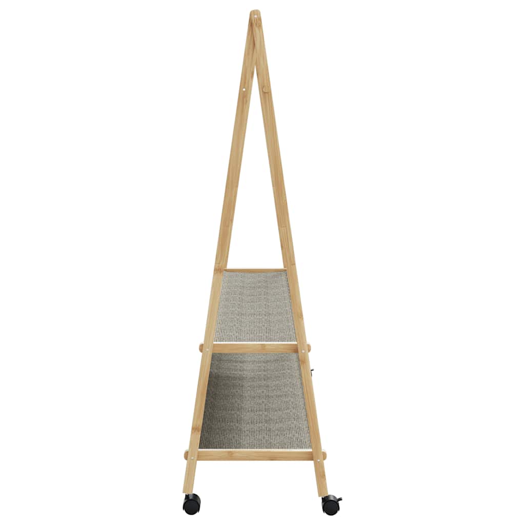 Stalak za odjeću s policama i kotačima 132x45,5x155,5cm bambusa