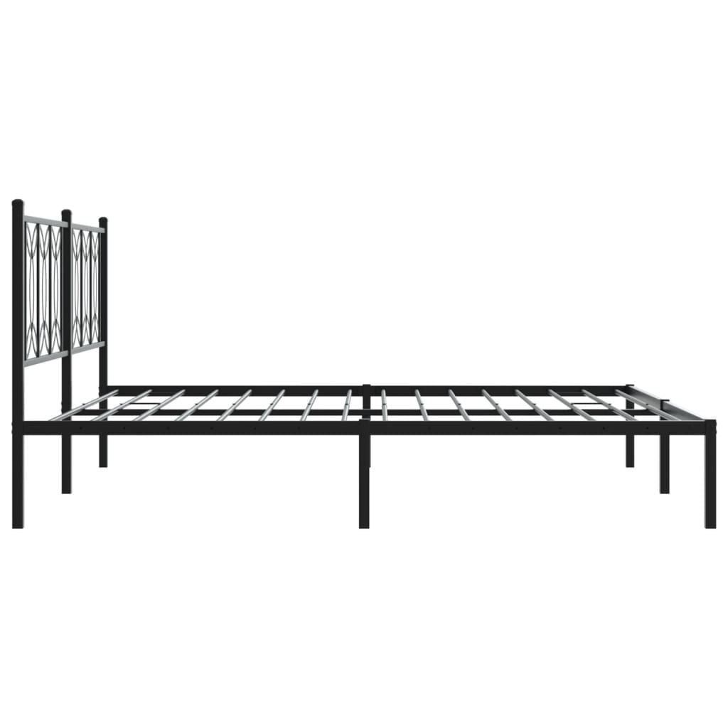 Metalni okvir za krevet s uzglavljem crni 183x213 cm