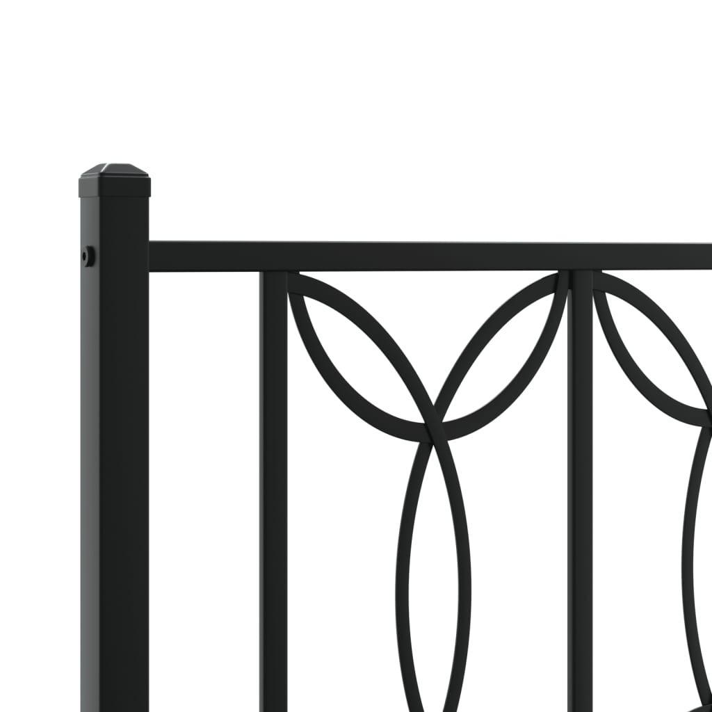 Metalni okvir kreveta uzglavlje i podnožje crni 75x190 cm
