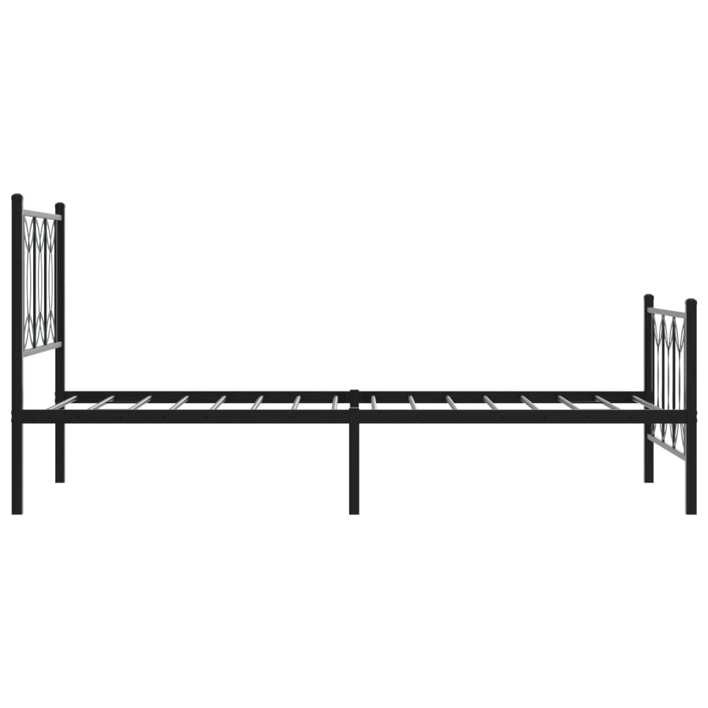 Metalni okvir kreveta uzglavlje i podnožje crni 80x200 cm