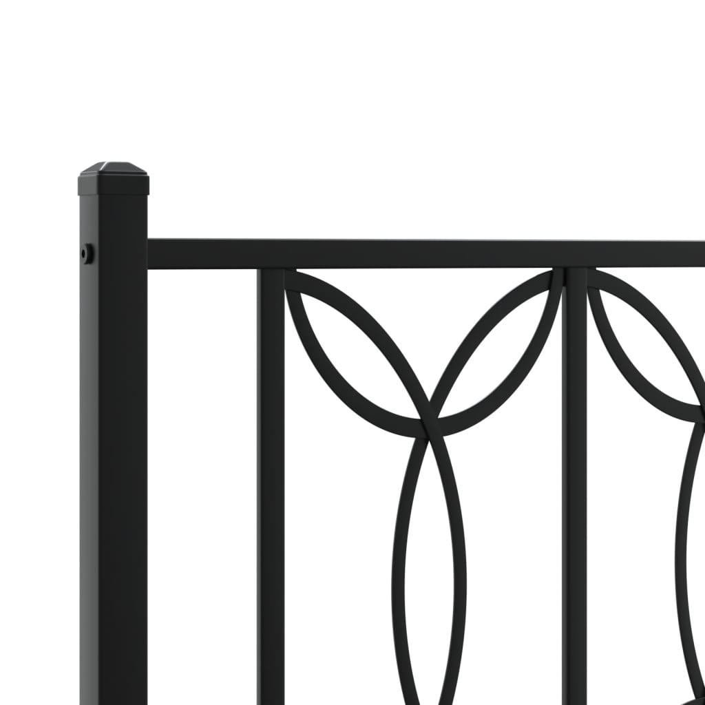 Metalni okvir kreveta uzglavlje i podnožje crni 90 x 200 cm