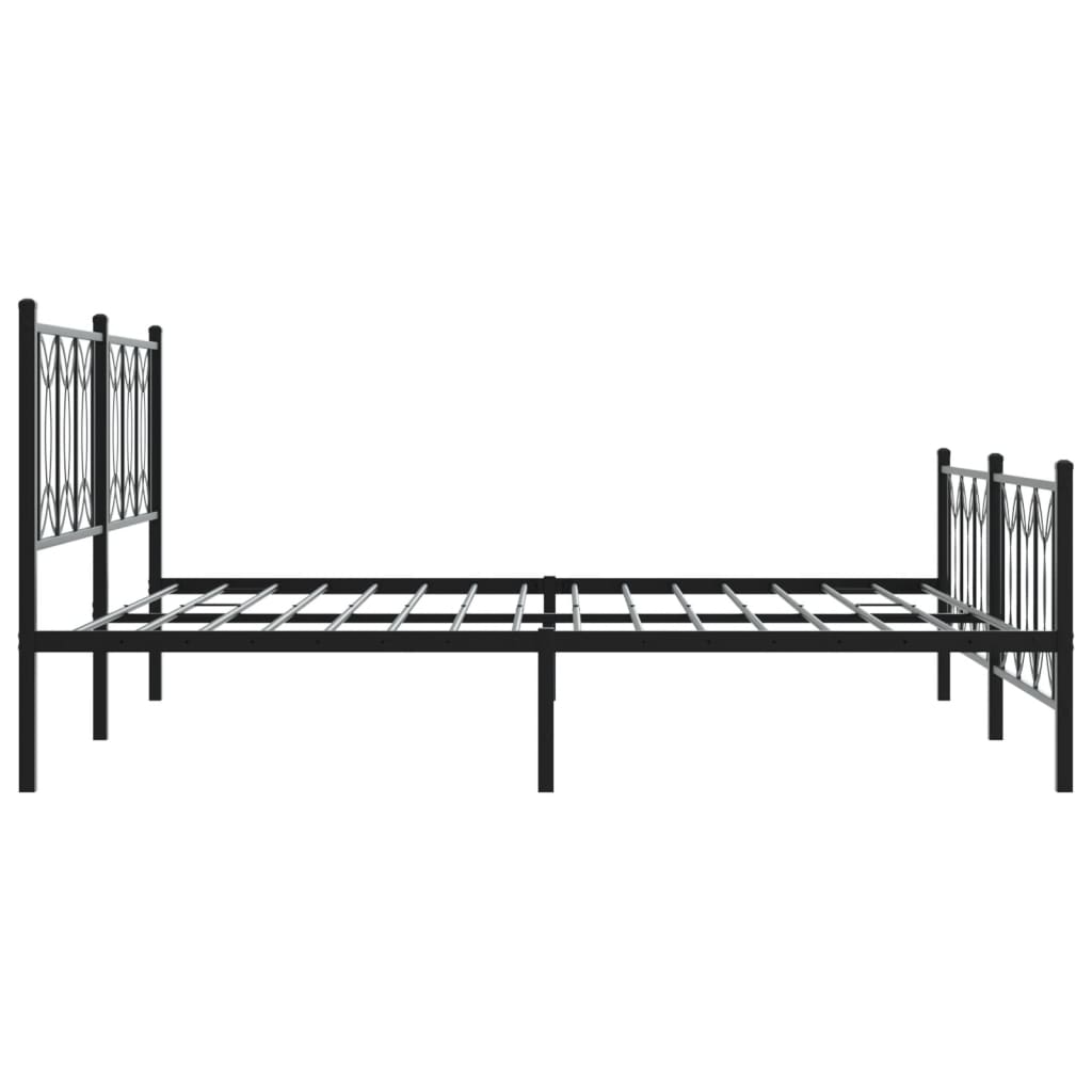 Metalni okvir kreveta uzglavlje i podnožje crni 183x213 cm