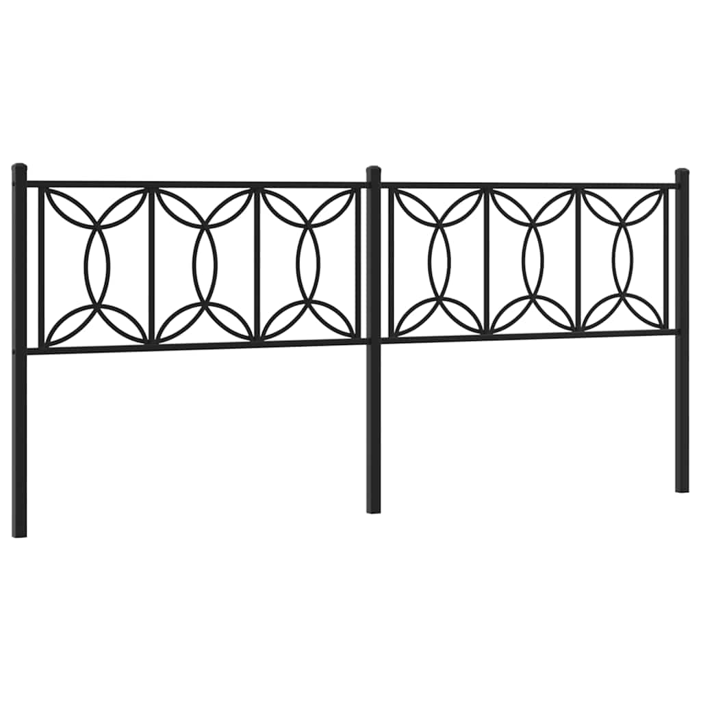 Metalno zamjensko uzglavlje crno 200 cm