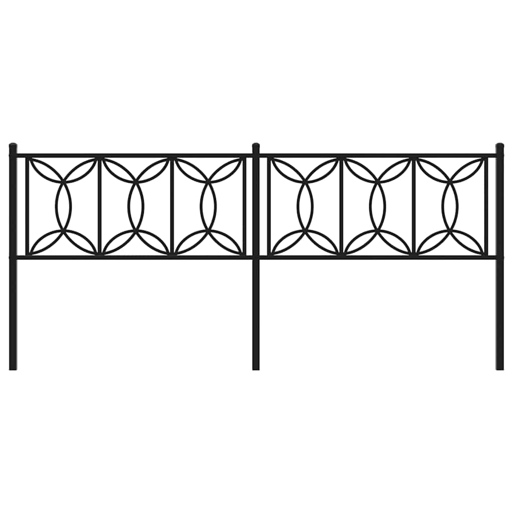 Metalno zamjensko uzglavlje crno 200 cm