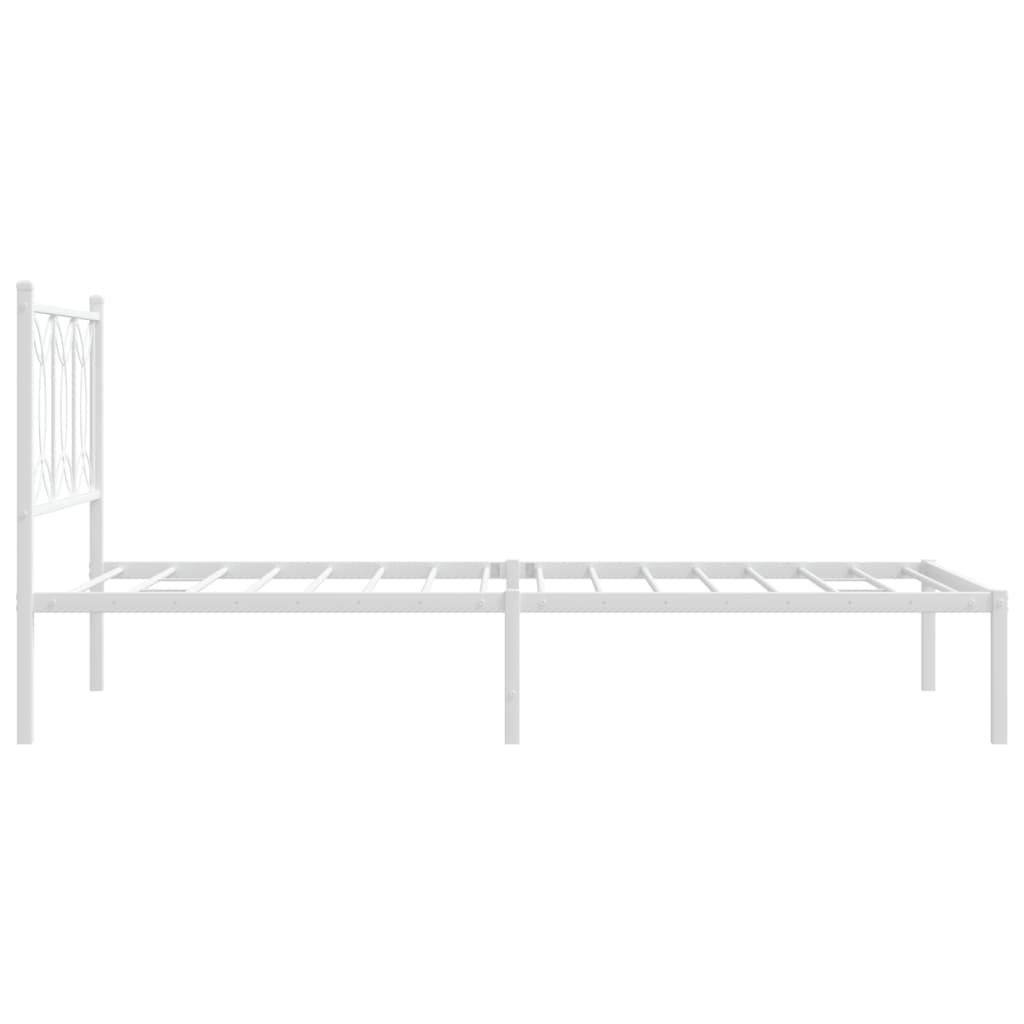 Metalni okvir za krevet s uzglavljem bijeli 100x200 cm