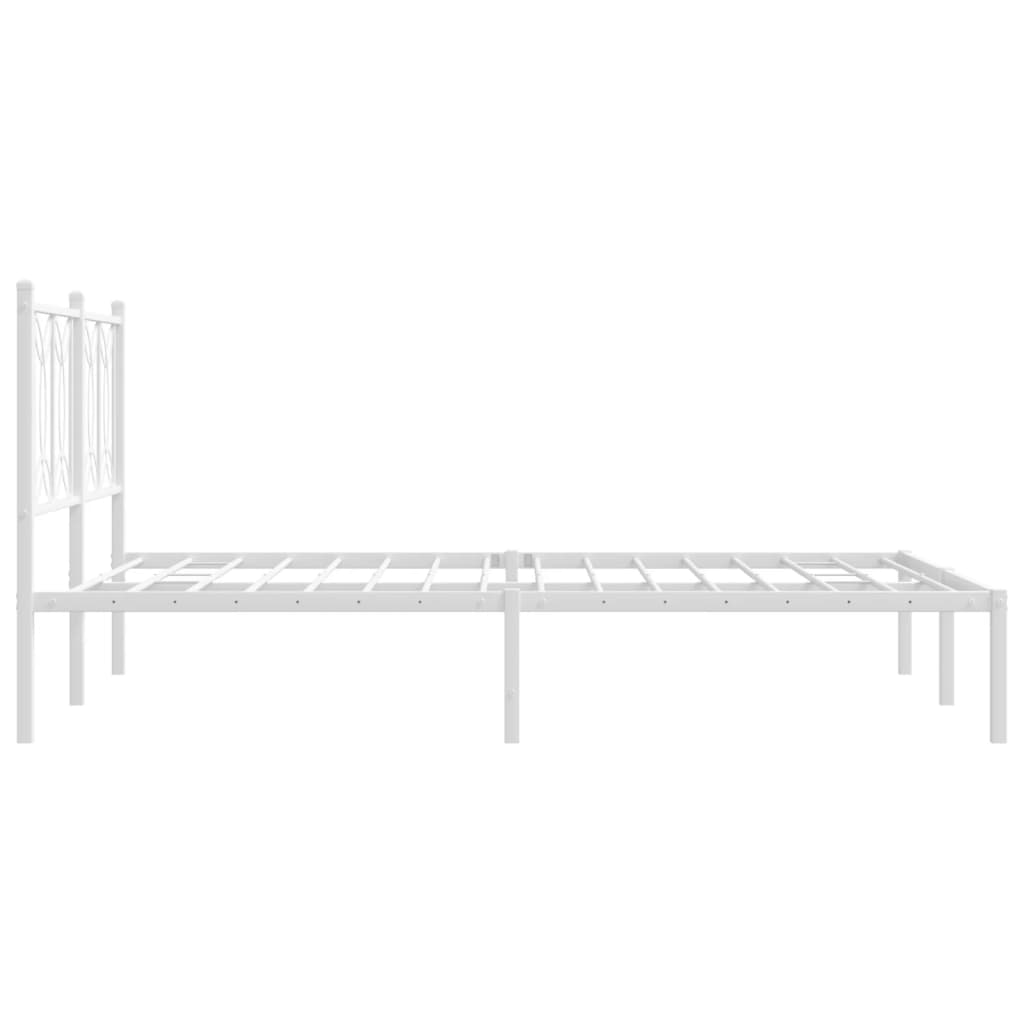 Metalni okvir za krevet s uzglavljem bijeli 140 x 200 cm