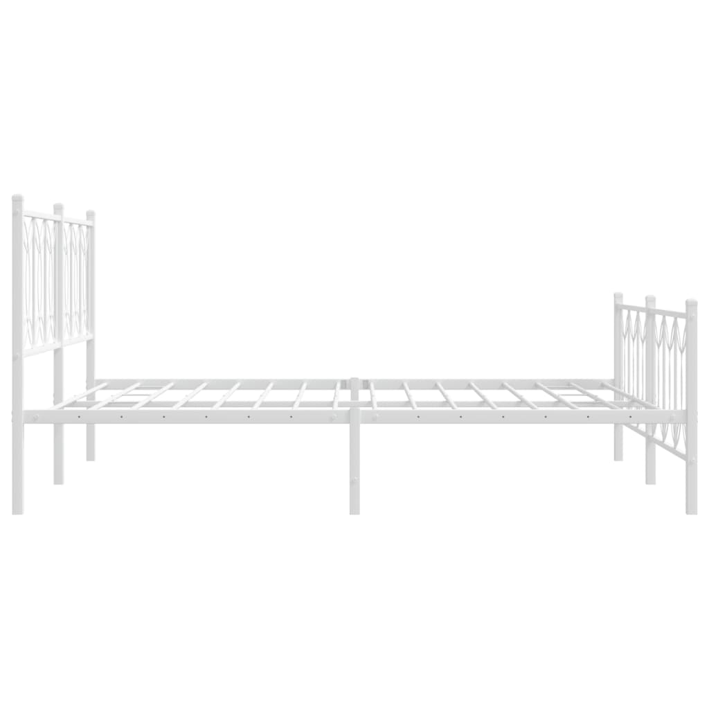 Metalni okvir kreveta uzglavlje i podnožje bijeli 150 x 200 cm