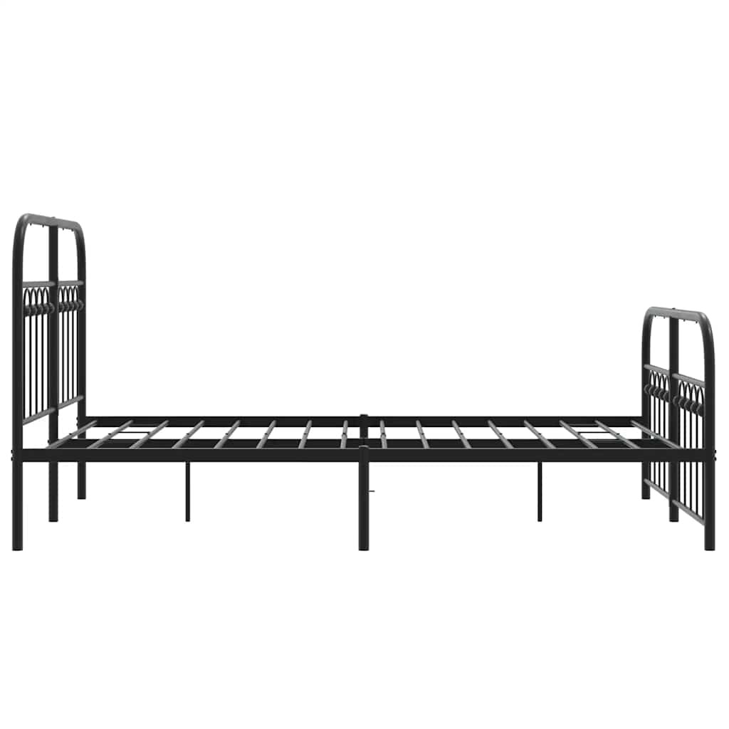 Metalni okvir kreveta uzglavlje i podnožje crni 120x190 cm