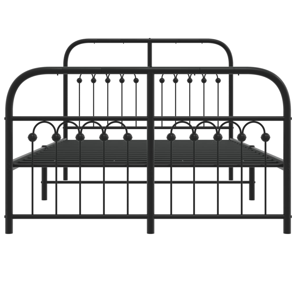 Metalni okvir kreveta uzglavlje i podnožje crni 120x200 cm