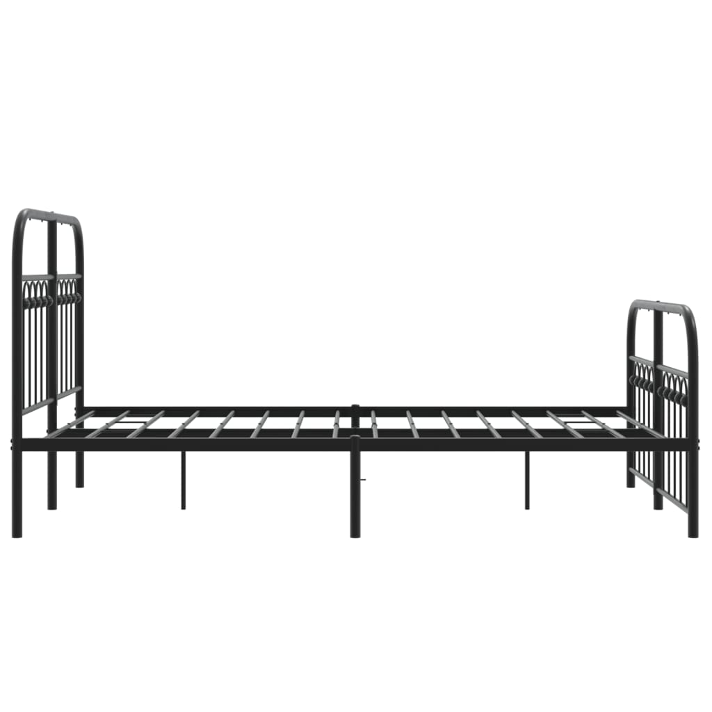 Metalni okvir kreveta uzglavlje i podnožje crni 120x200 cm