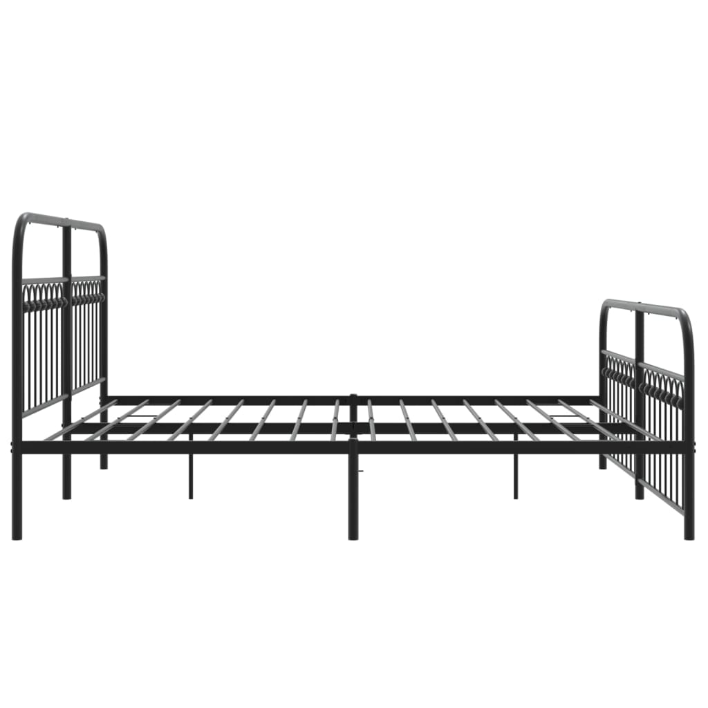 Metalni okvir kreveta uzglavlje i podnožje crni 183x213 cm