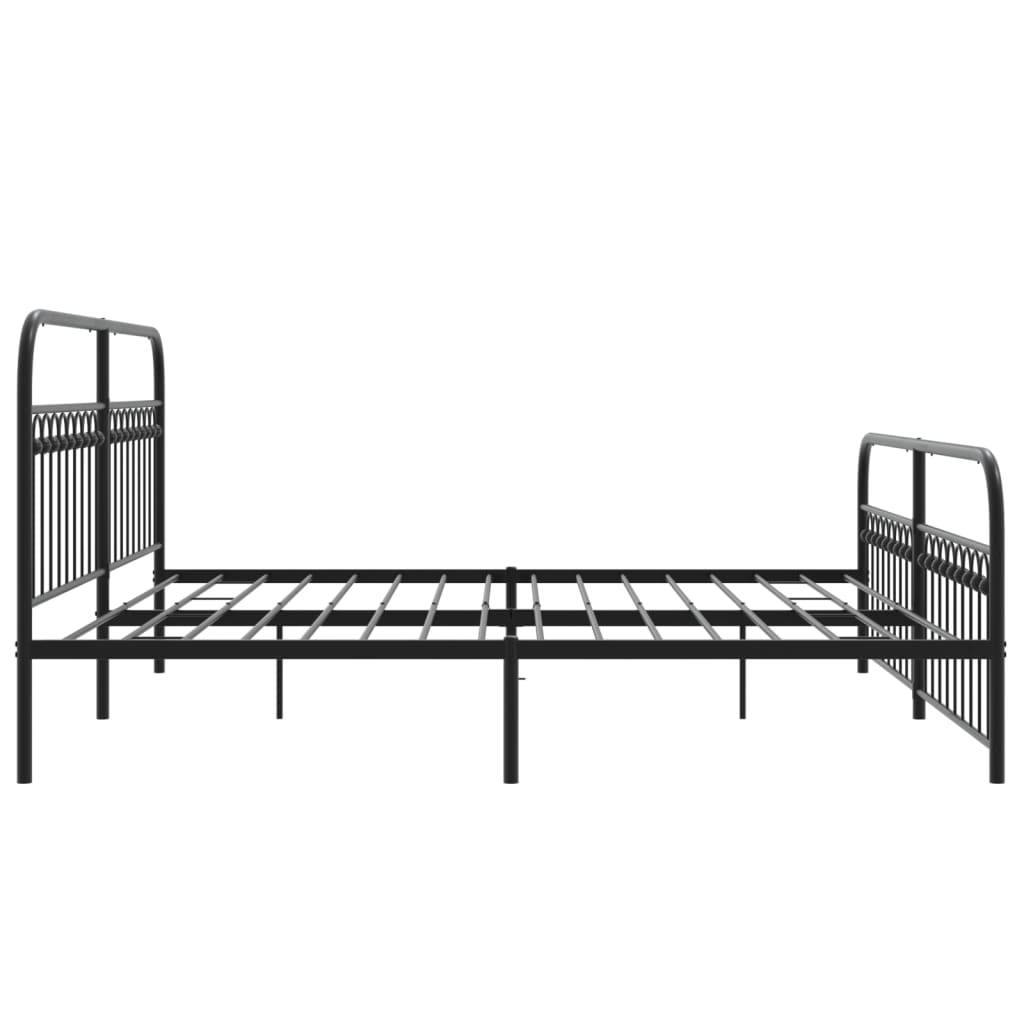 Metalni okvir kreveta uzglavlje i podnožje crni 193x203 cm