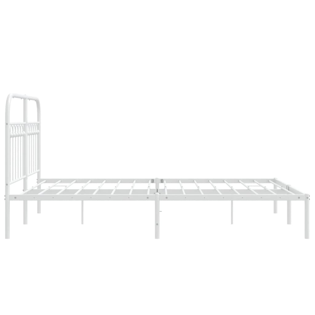 Metalni okvir za krevet s uzglavljem bijeli 140 x 200 cm
