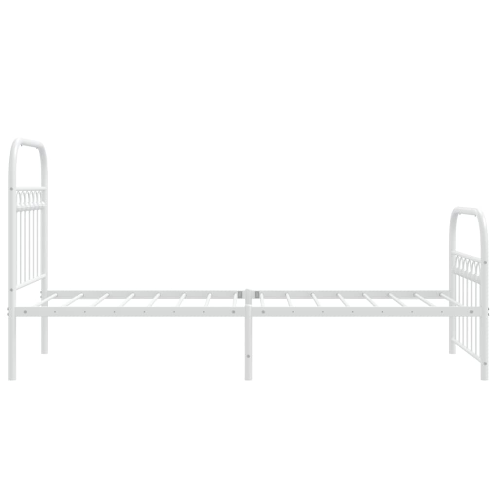 Metalni okvir kreveta uzglavlje i podnožje bijeli 80x200 cm