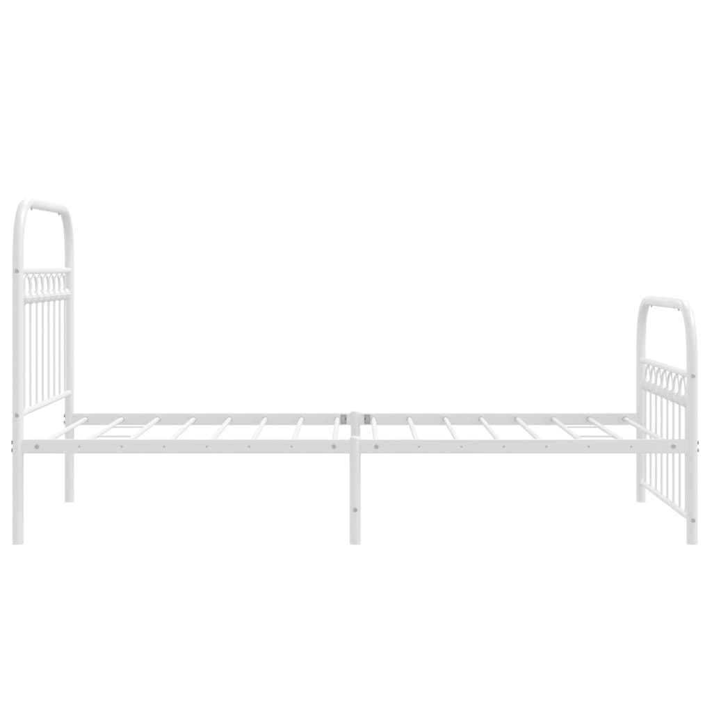 Metalni okvir kreveta uzglavlje i podnožje bijeli 90 x 200 cm