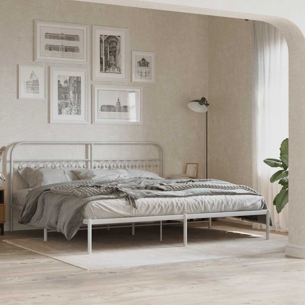 Metalno zamjensko uzglavlje bijelo 193 cm