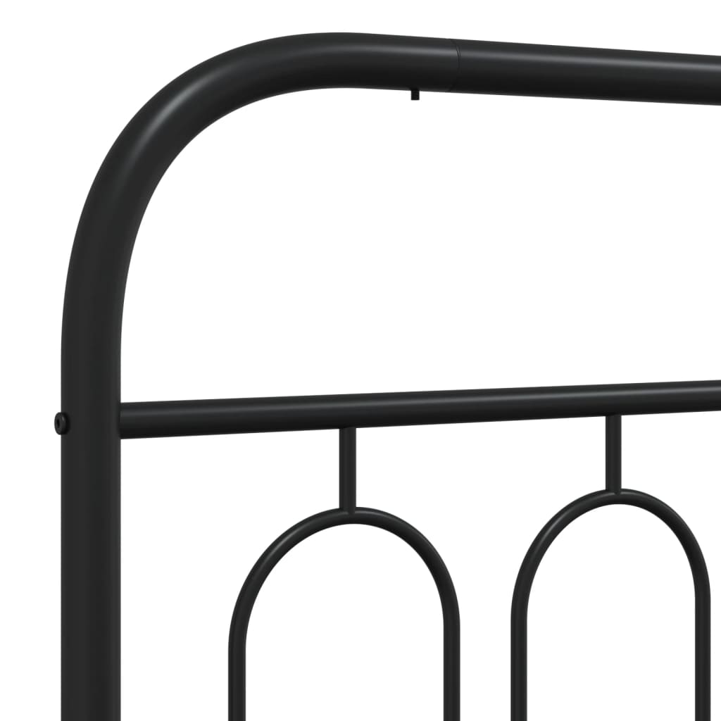 Metalni okvir za krevet s uzglavljem crni 100x190 cm