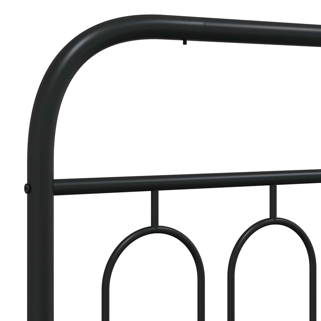 Metalni okvir za krevet s uzglavljem crni 120x200 cm